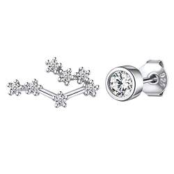 ChicSilver damen ohrringe silber Sternzeichen Ohrringe Krebs Ohrstecker mit Zirkonia Stein damen Ohr Schmuck an Jeden Tag/Party/Modenschau von ChicSilver