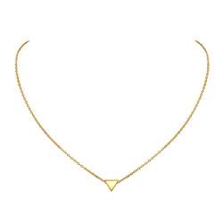 ChicSilver goldkette mit kleiner Triangel Anhänger, Filgrane Halskette für Damen Mädchen, Personalisierter Minimalisitischer Schmuck für Freundin Ehefrau von ChicSilver
