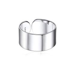 ChicSilver hochwertige Silberring gebürstet Ringe 10mm Breit verstellbare Offene Ring massive Ring für mama und Papa von ChicSilver