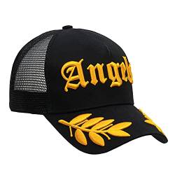 Chiccheria Brand Trucker Baseball Cap – Angels – Einheitsgröße | Sport | Mesh | Größenregulierbarer Druckverschluss | Bekannt aus GQ (Schwarz-Gold) von Chiccheria