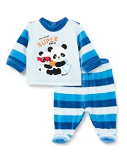 Chicco Baby-Jungen 2 Stück Babykittel + Leggings Pyjama-Set, Blau, 0 Monate (2er Pack) von Chicco