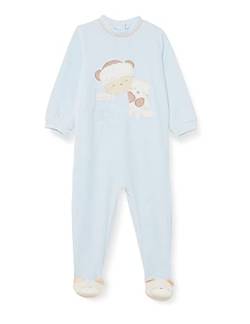 Chicco Baby-Jungen Strampler aus Chenille mit Windelöffnung Kleinkind-Schlafanzüge, Blau Und Weiß, 44 von Chicco