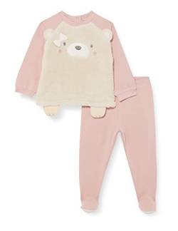 Chicco Baby-Mädchen Anzug aus elastischem Sweatshirt und Hose Pyjamaset, Rosa, 50 cm von Chicco