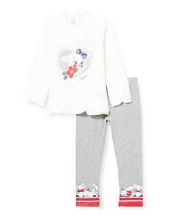 Chicco Baby-Mädchen Completo Bambina t-Shirt + Leggings Pullover, Wieß/Grau, 62 cm von Chicco