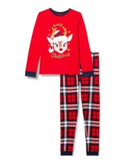 Chicco Baby-Mädchen Langer Schlafanzug aus Schwerer Baumwolle. Pyjamaset, Mittelrot, 80 von Chicco