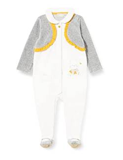 Chicco Baby-Mädchen Strampler aus Chenille mit Frontöffnung Kleinkind-Schlafanzüge, Weiß/Grau, 68 cm von Chicco