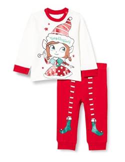Chicco Mädchen LANGÄRMLIGER Pyjama Pyjamaset, rot und weiß, 10 Jahre von Chicco