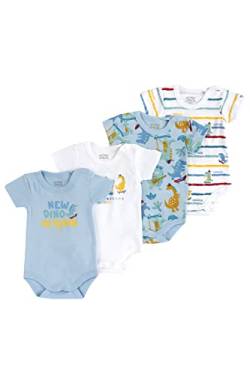 Chicco Set Kurzarm Bodys aus Baumwolle, Body Baby - Unisex, Weiß/Hellblau, 0-3 monate (pack of 4) von Chicco