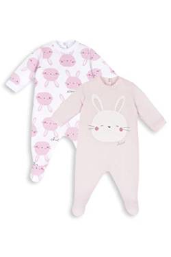 Chicco Set Strampler aus Baumwolle mit Fuß, Schlafanzüge Baby - Unisex, Rose, 3 monate (pack of 2) von Chicco