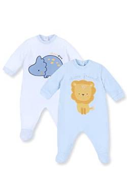 Chicco Set aus Chenille-Stramplern mit Fuß, Winter Schlafanzüge Baby - Unisex, Hellblau, 0 monate (pack of 2) von Chicco