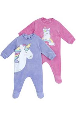 Chicco Set aus Chenille-Stramplern mit Fuß, Winter Schlafanzüge Baby - Unisex, Violett, 12 monate (pack of 2) von Chicco