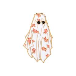 Cartoon Halloween Emaille Pin Ghost Blume Robe Pin Badge Brosche Denim Mantel Pin Schnalle Hemd Abzeichen Niedlich Halloween Party Schmuck Geschenk für Männer Frauen von Chichengnian