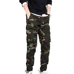 Herren Multi-Taschen Outdoor Wanderhose, Chickwin Taktisch Camouflage Hose Army Combat Hose Trekking Jagd Camping Wandern Militär Camo Cargohose Tarnhosen (Armee grüne Tarnung,8XL) von Chickwin-Shop