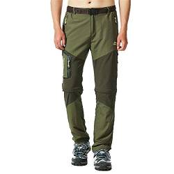 Herren Wanderhose Outdoorhose, Chickwin Winter Softshell Vlies Gefüttert Outdoor Hose Taktische Wasserdicht Langlaufhose für Jagd Trekking und Fahrrad (Armeegrün,5XL) von Chickwin-Shop