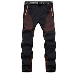 Herren Wanderhose Outdoorhose, Chickwin Winter Softshell Vlies Gefüttert Outdoor Hose Taktische Wasserdicht Langlaufhose für Jagd Trekking und Fahrrad (Braun,M) von Chickwin-Shop