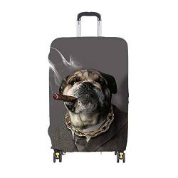 Elastisch Kofferhülle Kofferschutzhülle Waschbar Drucken Gepäck Cover, Chickwin Kofferschutz-Bezug Anti-Kratzer Staubdicht Kofferabdeckung Reisekoffer Hülle Luggage Cover (Hund,M) von Chickwin