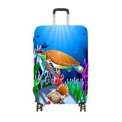 Elastisch Kofferhülle Kofferschutzhülle Waschbar Drucken Gepäck Cover, Chickwin Kofferschutz-Bezug Anti-Kratzer Staubdicht Kofferabdeckung Reisekoffer Hülle Luggage Cover (Schildkröte 2,M) von Chickwin