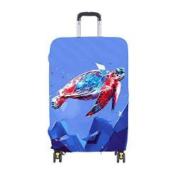 Elastisch Kofferhülle Kofferschutzhülle Waschbar Drucken Gepäck Cover, Chickwin Kofferschutz-Bezug Anti-Kratzer Staubdicht Kofferabdeckung Reisekoffer Hülle Luggage Cover (Schildkröte 3,L) von Chickwin