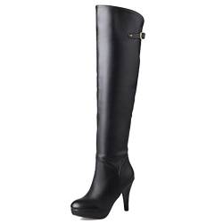 Chicmark Damen über Knie Hoch Stiefel (Schwarz, 38 EU) von Chicmark