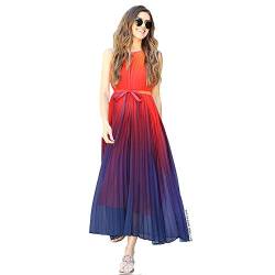 Chicwish Damen Kleid Splendor of the Sunset Orange Violet Neckholder Farbverlauf Maxi-Slip, Chiffon - Violett - XS/S von Chicwish