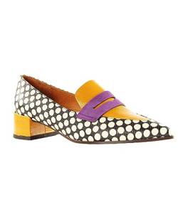 Chie Mihara Damen JEITA36,5 Driving Style Loafer, Black, White, Yellow, Purple, 36.5 EU von Chie Mihara
