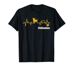 Chihuahua Motiv - Herzschlag EKG Herzlinie T-Shirt von Chihuahua Motive - für Chihuahua Fans