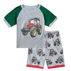 "Childapjs "Jungen Jungen Schlafanzug Sets Kurz Ärmel Baumwolle Nachtwäsche Größe 86-134(Traktor1-98-4T) von Childapjs