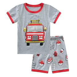 Childapjs Kinder Jungen Schlafanzug Sets Kurz Ärmel Baumwolle Nachtwäsche Größe 86-134(Lastwagen1,104) von Childapjs