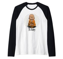 Be Happy Shirt Zen Little Baby Buddha T-Shirt Mandala T Geschenk Raglan von Chilling Nation Good Vibes and Positive Tees