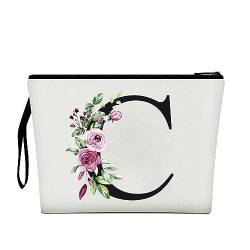 Make-up Tasche für Frauen, A-Z 26 Brief personalisierte Make-up Tasche, Geburtstagsgeschenke für Frauen Mama, Geschenke für besten Freund, Braut Brautjungfer Kosmetiktasche von Chirest