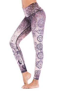 Chisportate Hohe Taille, nachhaltige Yoga-Leggings, aktive Bauchkontrolle, super weiche Workout-Hose für Frauen, Fitness, Laufen, Fitnessstudio, Yoga, Buddha, M von Chisportate