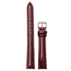 Chlikeyi Armband Damen-Armband aus Leder in Burgunderrot, glänzend, 12-22mm, Weinrotes Roségold, 18 mm von Chlikeyi