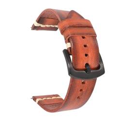 Chlikeyi Armband Leder 18-24mm, Gelbbraun Schwarz, 20mm von Chlikeyi