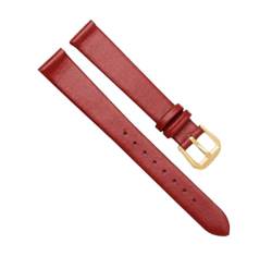 Chlikeyi Armband Superweiches Lederarmband Damen-Uhrenarmband aus echtem Leder 10-18mm, Rotes Gold, 12 mm von Chlikeyi