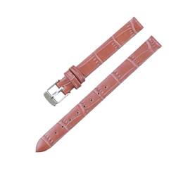 Chlikeyi Uhrenarmbänder aus weichem Mikrofaser, schmales Leder, echtes Leder, Bambusmuster, 8-16mm, Leder für Damen, Farbe 12, 14mm von Chlikeyi