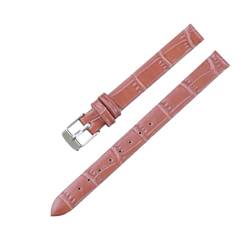 Chlikeyi Uhrenarmbänder aus weichem Mikrofaser, schmales Leder, echtes Leder, Bambusmuster, 8-16mm, Leder für Damen, Farbe 12, 16mm von Chlikeyi