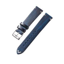 Chlikeyi Uhrenarmband Vintage Schnellverschluss 18-22mm Holzstruktur, Blau, 20mm von Chlikeyi
