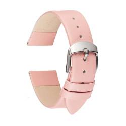 Chlikeyi Uhrenarmband aus Leder, 14-22mm, dünne, glatte Gürtelarmbänder, weiches, bequemes Leder, Rosa, 20mm von Chlikeyi