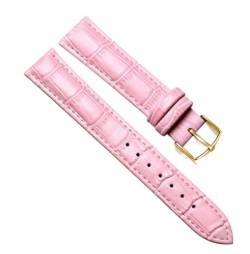 Chlikeyi Uhrenarmband aus echtem Leder, Rindsleder, Herren- und Damenuhren mit Dornschließe, Lederarmband, Roségold, 18 mm von Chlikeyi