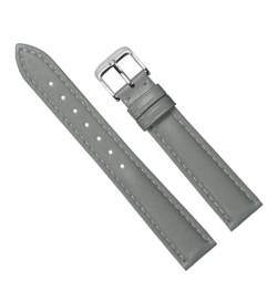 Chlikeyi Uhrenarmband aus echtem Leder, modisches Universal-Lederarmband für Damen, grau silber 3, 17 mm von Chlikeyi
