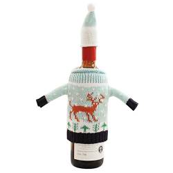 Chnegral 1 x Weihnachtsweinflaschen-Strickpullover-Set mit hässlichen Pullovern, siehe abbildung von Chnegral
