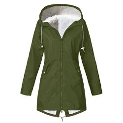 Chnnamzu Damen Winddichte Fleece Winterjacke mit Kapuze - Winterjacke Damen Lang Dicke Gefüttert Warm Winter Jacke von Chnnamzu