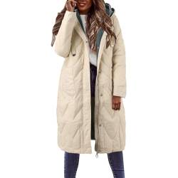 Chnnamzu Daunenmantel Damen Lang Daunenjacke Damen Winter Kapuzenjacke Winter Elegant Knielang Warm Winterjacke Damen Wintermantel Puffer Jacke Damen Outdoorjacke von Chnnamzu