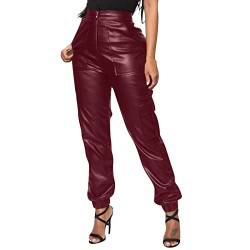 Chnnamzu Lederhose Damen Hose Lederoptik Damen Lederhose Damen Schwarz Lederhose Damen High Waist Leder Hosen Damen Lederhosen Damen Lederimitat Hose Damen Kunstlederhose Damen Kunstleder Hosen Damen von Chnnamzu