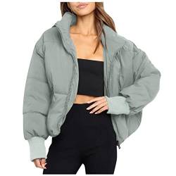 Chnnamzu Puffer Jacke Damen Kurz - Daunenjacke Damen Kurz Daunenmantel - Winter verdickt Jacke Mantel Mit Reißverschluss und Taschen von Chnnamzu