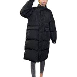 Chnnamzu Winterjacke Damen Lang - Dicke Warm Daunenmantel Mit Kapuze Winter Lang Puffer Jacke Mantel Knielang Wintermantel Daunenjacke mit Reißverschluss und Tasche von Chnnamzu