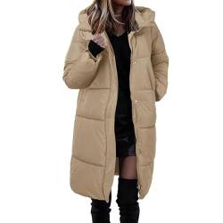 Chnnamzu Winterjacke Damen Lang - Elegant Steppjacke Mit Kapuze Herbst Winter Lang Puffer Jacke Mantel Warm Wintermantel Daunenmantel mit Reißverschluss und Tasche von Chnnamzu