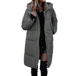 Chnnamzu Winterjacke Damen Lang - Elegant Steppjacke Mit Kapuze Herbst Winter Lang Puffer Jacke Mantel Warm Wintermantel Daunenmantel mit Reißverschluss und Tasche von Chnnamzu