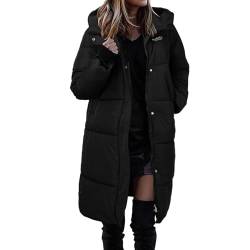 Chnnamzu Winterjacke Damen Lang Mantel Elegant Wintermantel Damen Lang Warm Puffer Mantel Parka Steppjacke Damen Lang Mit Kapuze Daunenmantel Winter Warm übergangsjacke Daunenjacke von Chnnamzu