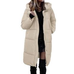 Chnnamzu Winterjacke Damen Lang Mantel Elegant Wintermantel Damen Lang Warm Puffer Mantel Parka Steppjacke Damen Lang Mit Kapuze Daunenmantel Winter Warm übergangsjacke Daunenjacke von Chnnamzu